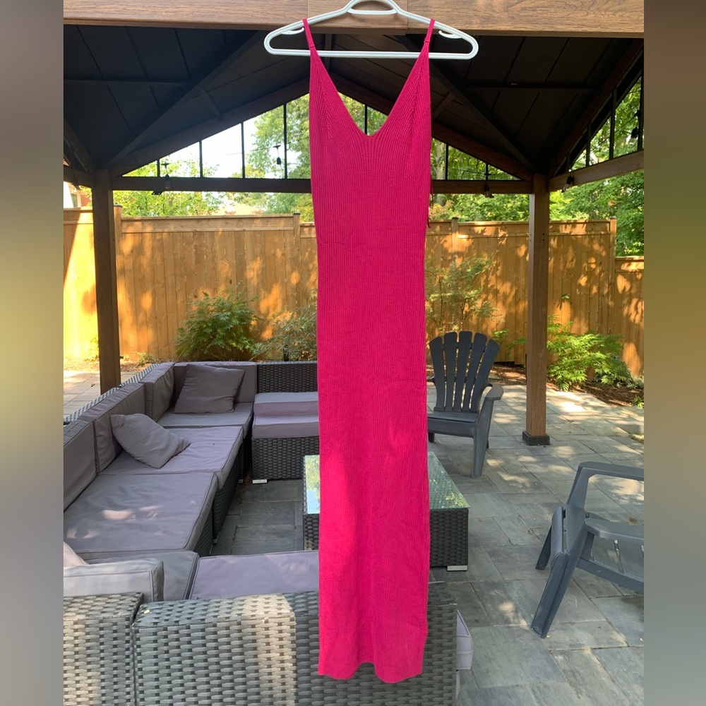 Full length ribbed dress